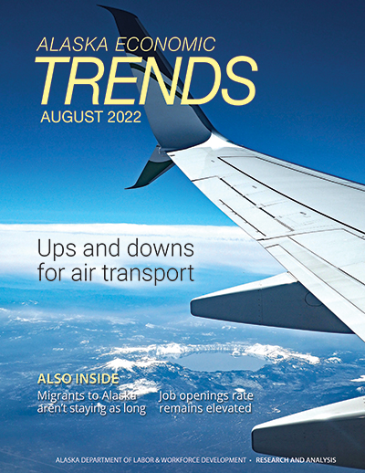 Cover of most current Alaska Economic Trends magazine