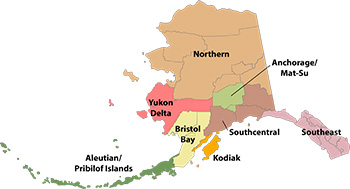 Alaska Seafood Regions map
